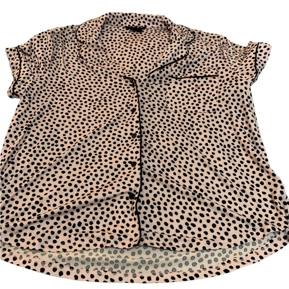 kate spade Other - KATE Spade Pink/Black Polka Dot Print 2 Piece Pajama Set - XL, NWT